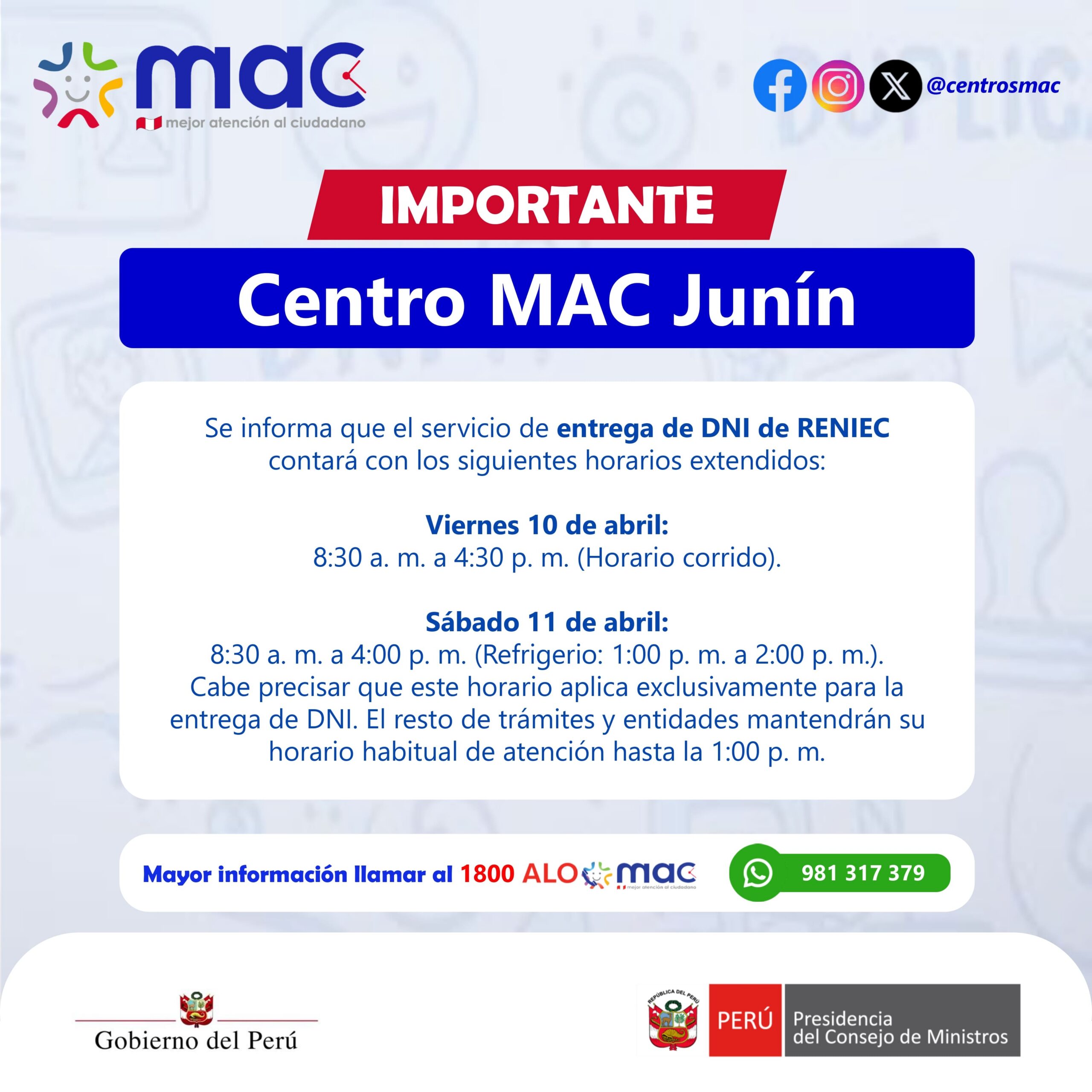 Comunicado MAC Junín 8.4.26