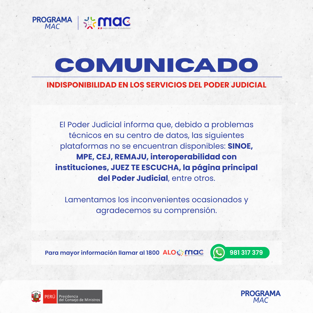Comunicado - Poder Judicial 25.6.26