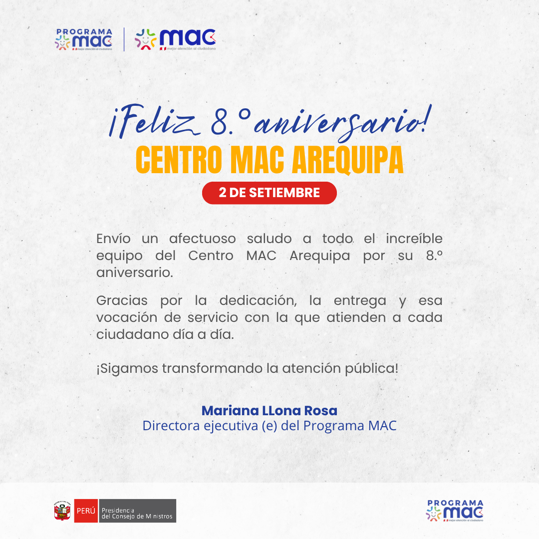 Directora ejecutiva - 8.° aniversario del Centro MAC Arequipa
